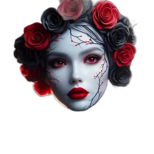 mask, face, crown, flower transparent PNG cut-out