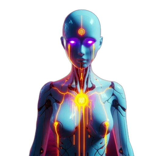 robot, jewelry, cyberpunk, concept art transparent PNG cut-out