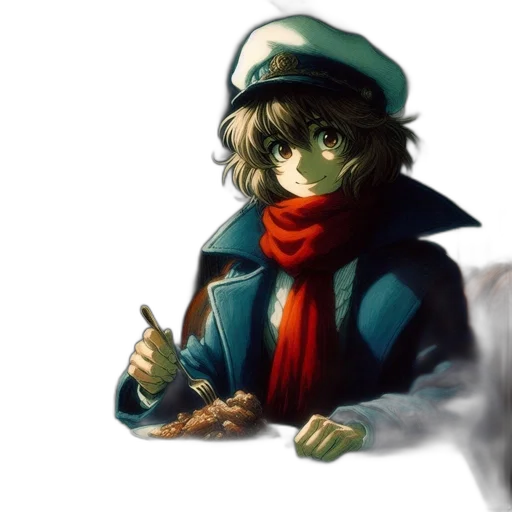 hat, staff, face, weapon transparent PNG cut-out