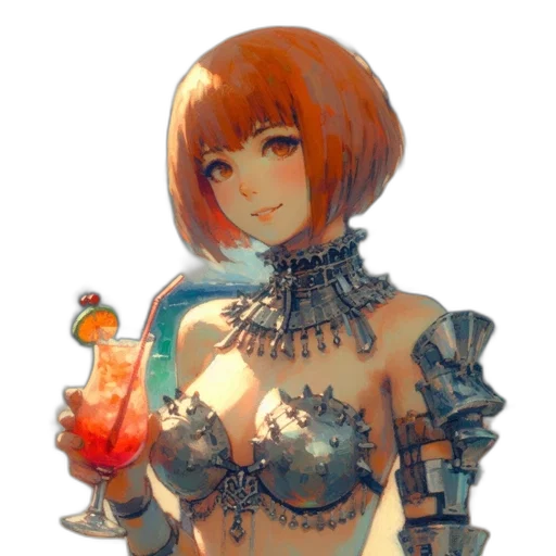bottle, dress, robot, weapon transparent PNG cut-out