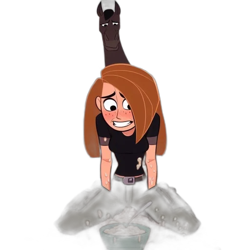 hair, staff, bottle, creature transparent PNG cut-out