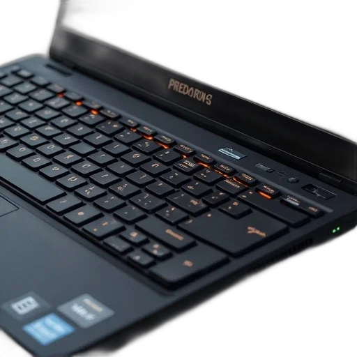 3d render, close-up, laptop, keyboard transparent PNG cut-out