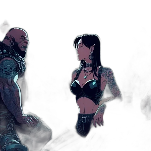 concept art, cyberpunk, fantasy art, comic book art transparent PNG cut-out