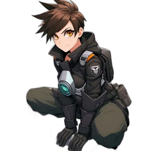 jacket, weapon, staff, robot transparent PNG cut-out
