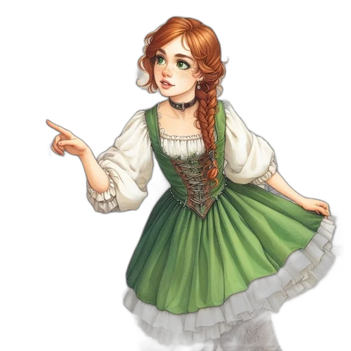 dress, staff, fantasy art, concept art transparent PNG cut-out