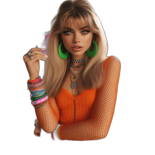 jewelry, jacket, hair, dress transparent PNG cut-out