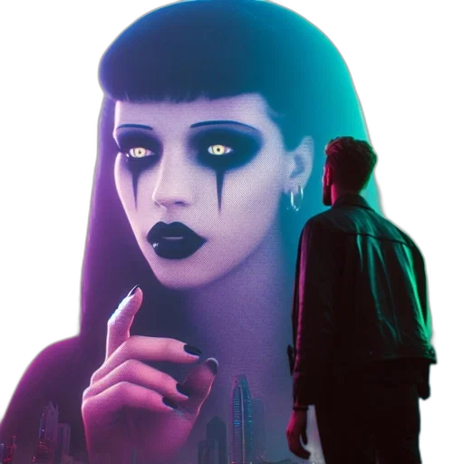 jacket, cyberpunk, concept art, vaporwave transparent PNG cut-out