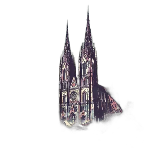 building, crown, 3d render, concept art transparent PNG cut-out