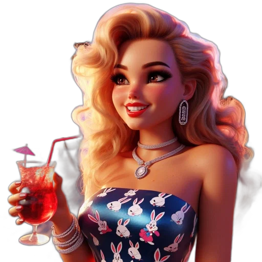dress, jewelry, cartoon, 3d render transparent PNG cut-out