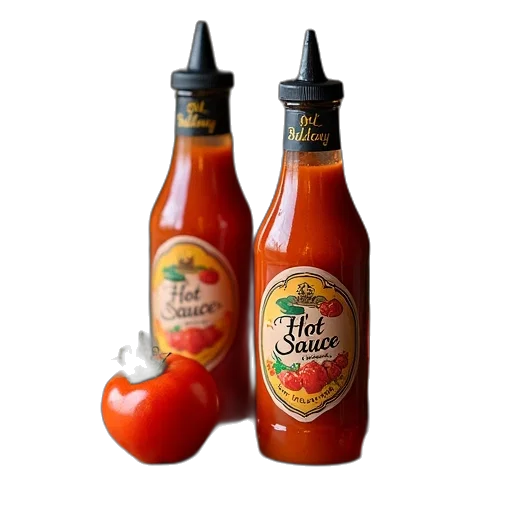 food, bottle, 3d render, photorealistic transparent PNG cut-out