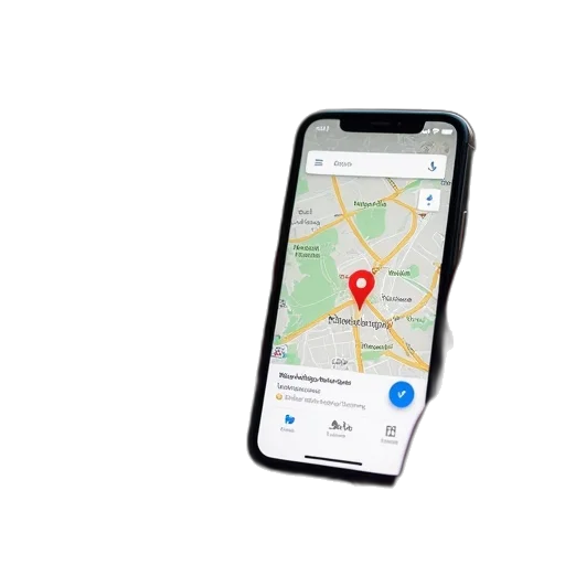 two, smartphones, showing, location transparent PNG cut-out