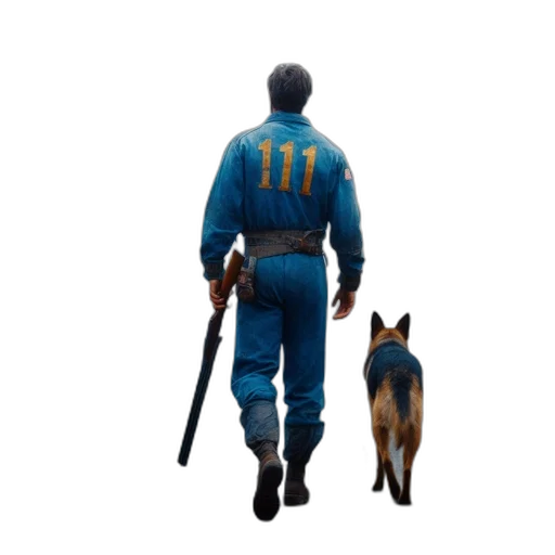 staff, animal, jacket, weapon transparent PNG cut-out