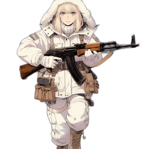 weapon, jacket, animal, staff transparent PNG cut-out