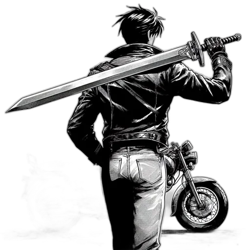 sword, weapon, jacket, staff transparent PNG cut-out