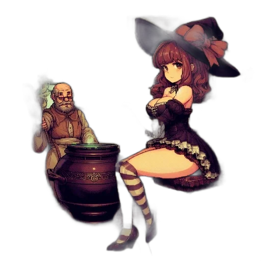 hat, dress, concept art, pixel art transparent PNG cut-out