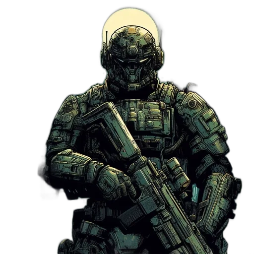 weapon, robot, concept art, comic book art transparent PNG cut-out