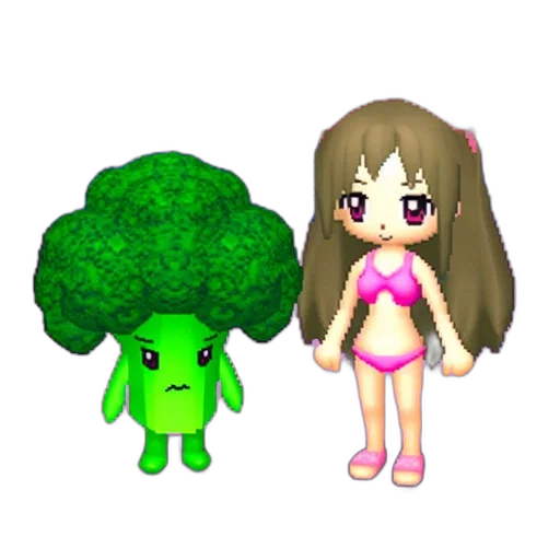 creature, tree, pixel art, 3d render transparent PNG cut-out
