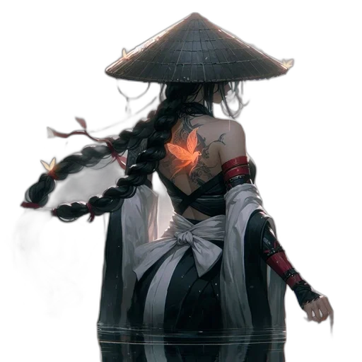 hat, umbrella, dress, staff transparent PNG cut-out