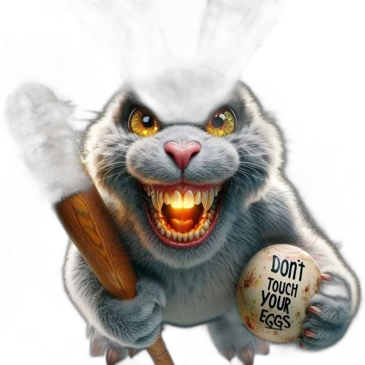 concept art, menacing, rabbit, glowing transparent PNG cut-out