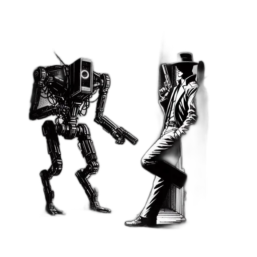 robot, jacket, shoes, mask transparent PNG cut-out