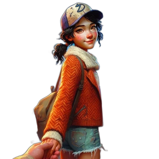 jacket, staff, hat, face transparent PNG cut-out