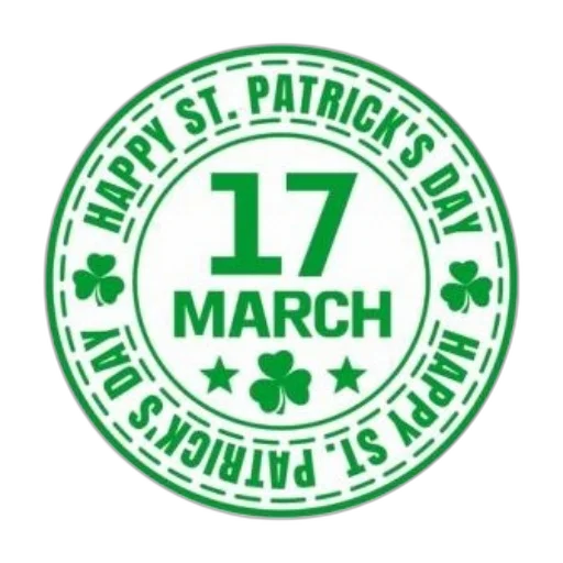 green, circular, stamp, shamrocks transparent PNG cut-out