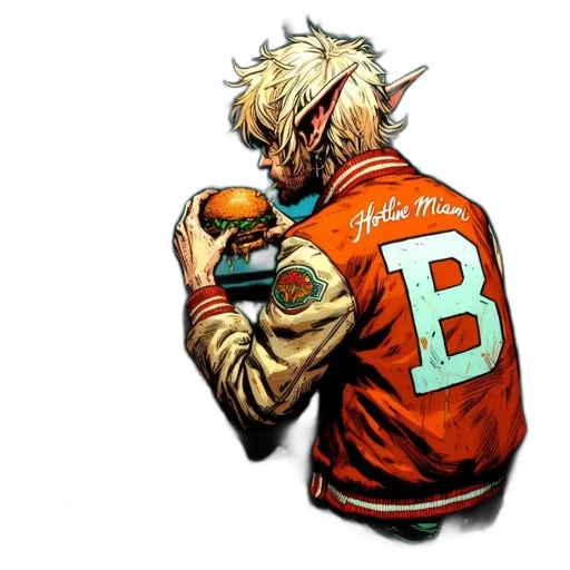 jacket, comic book art, concept art, dimly transparent PNG cut-out