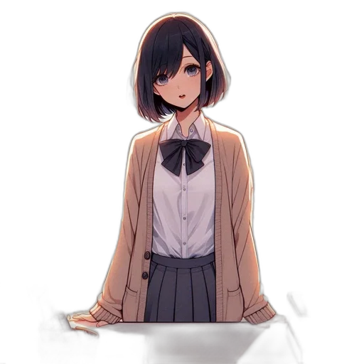 jacket, dress, staff, face transparent PNG cut-out