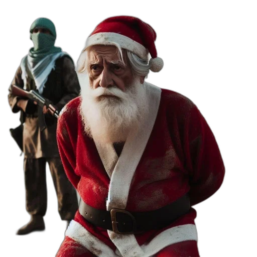 man, dressed, santa, claus transparent PNG cut-out