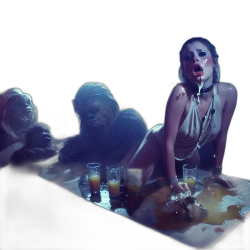 concept art, neon lights, underwater, fire transparent PNG cut-out
