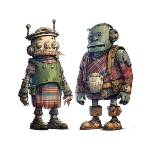 robot, concept art, 3d render, fantasy art transparent PNG cut-out