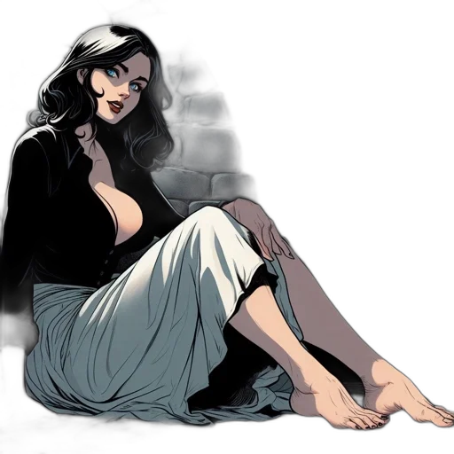dress, comic book art, concept art, cartoon transparent PNG cut-out