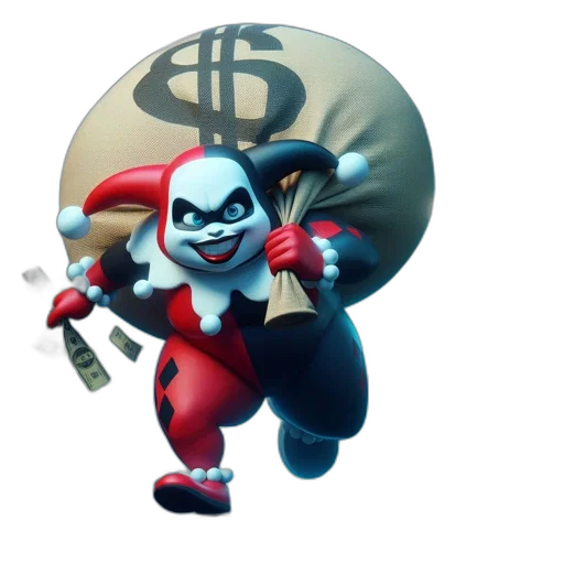 concept art, 3d render, stylized, clown-like transparent PNG cut-out
