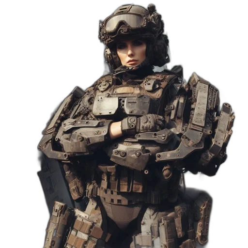 robot, weapon, jacket, dress transparent PNG cut-out