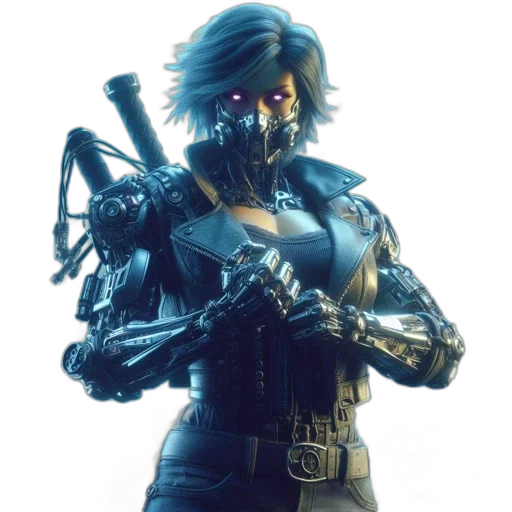 robot, weapon, mask, face transparent PNG cut-out