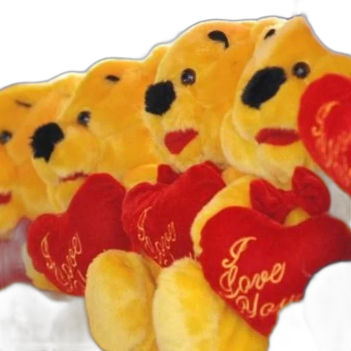 row, yellow, teddy, bears transparent PNG cut-out
