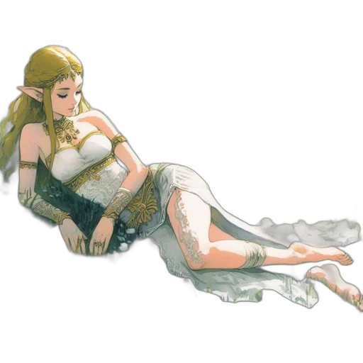 dress, concept art, watercolor, fantasy art transparent PNG cut-out