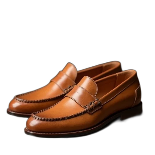 shoes, photorealistic, mens, tan transparent PNG cut-out
