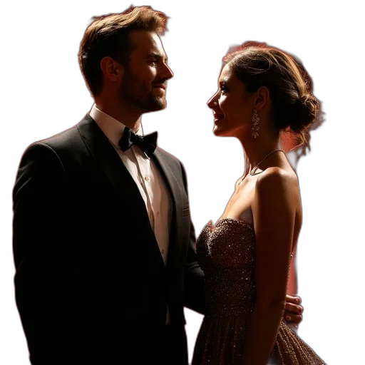 man, woman, wearing, formal transparent PNG cut-out
