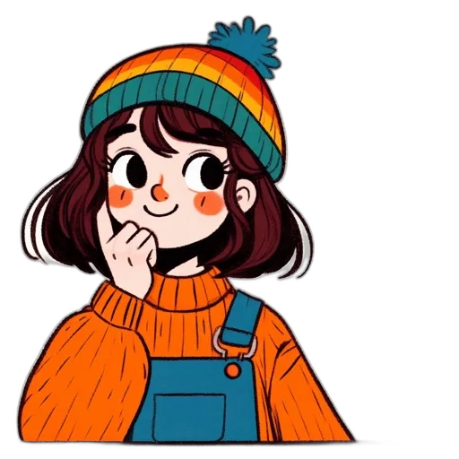 hat, jacket, face, staff transparent PNG cut-out