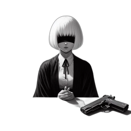 mask, weapon, hair, staff transparent PNG cut-out