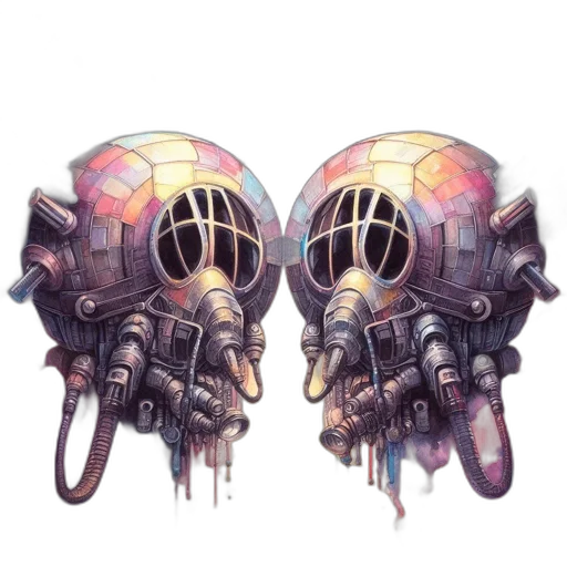 mask, robot, face, concept art transparent PNG cut-out