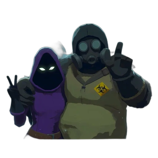 mask, jacket, weapon, staff transparent PNG cut-out