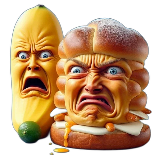 food, face, mask, photorealistic transparent PNG cut-out