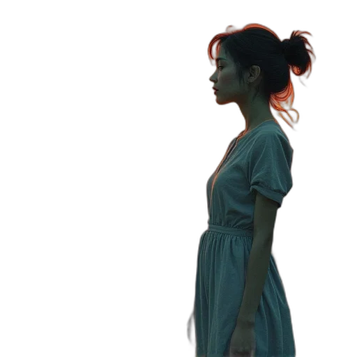 dress, face, hair, concept art transparent PNG cut-out