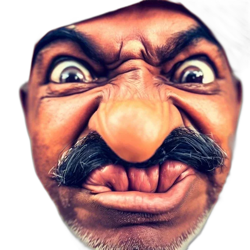 face, mask, hat, staff transparent PNG cut-out