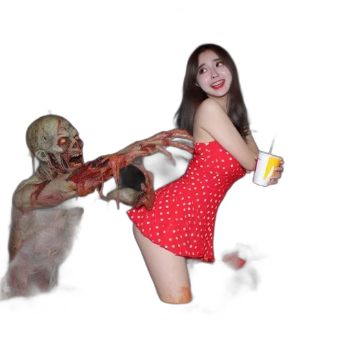 creature, dress, food, photorealistic transparent PNG cut-out