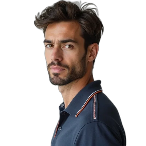 staff, jacket, face, hair transparent PNG cut-out