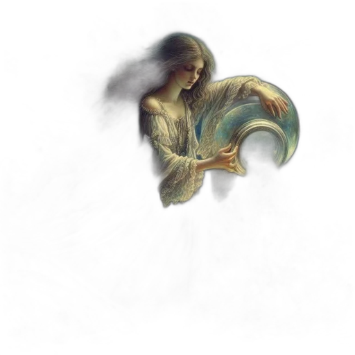 dragon, creature, dress, hair transparent PNG cut-out