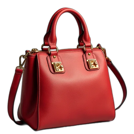 photorealistic, red, bag, percent transparent PNG cut-out